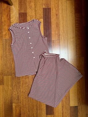MissGuided | New Striped Red and White Matching Set Size M